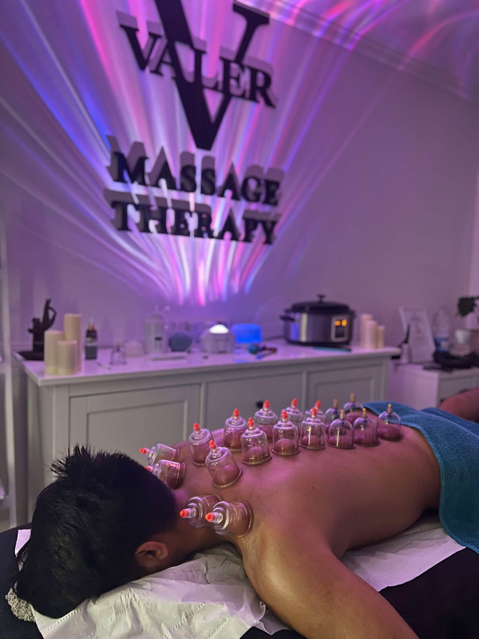 Man receiving dry cupping therapy
