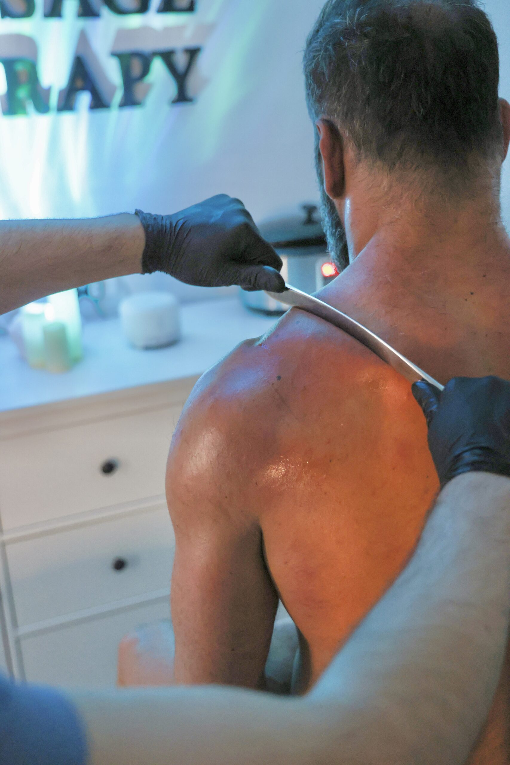 Man receiving a massage
